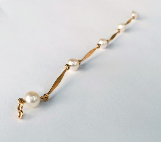 14k Yellow Gold, Five Pearls