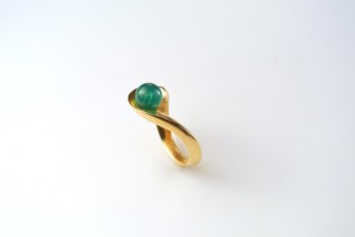 14k Gold and Chrysoprase