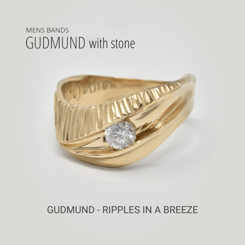 men's band Gudmund with stone design: Ripples in a breeze.