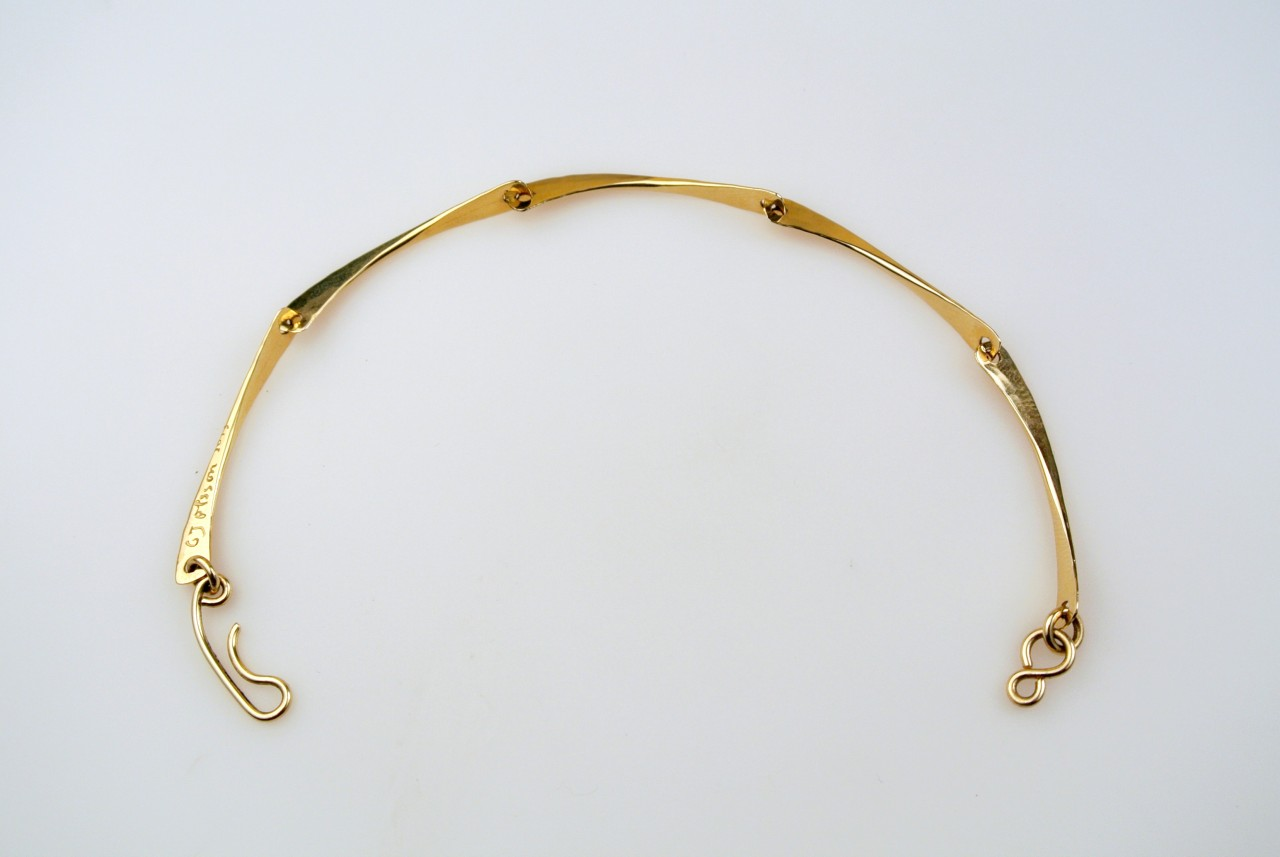 14k Gold, Flat Hammered bracelet