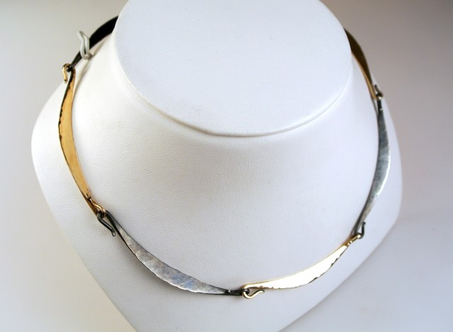 14k Gold and Sterling Silver Choker necklace