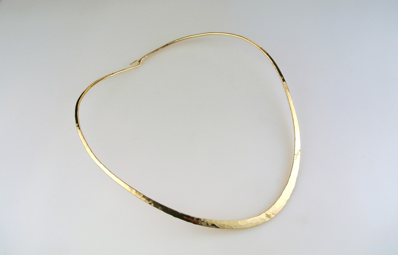 14k solid gold choker necklace